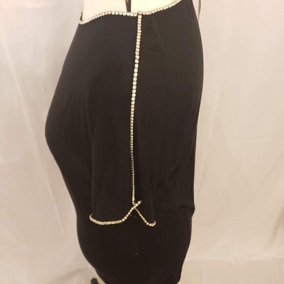 INC International Concepts Short-Sleeve Jewel-Embellished Black Top, XL - Picture 7 of 8